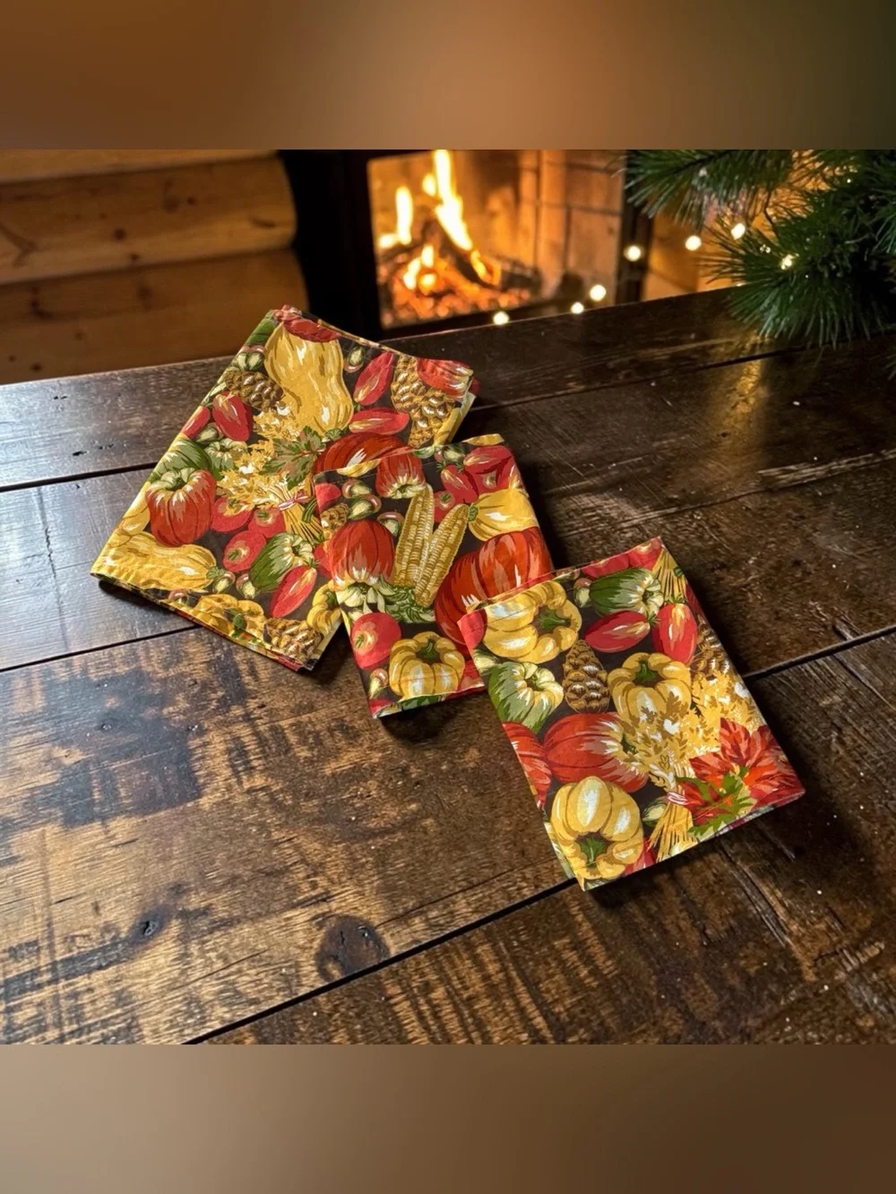 Better Homes Garden Fabric Table Runner & 2 Long Napkins Harvest  Thanksgiving